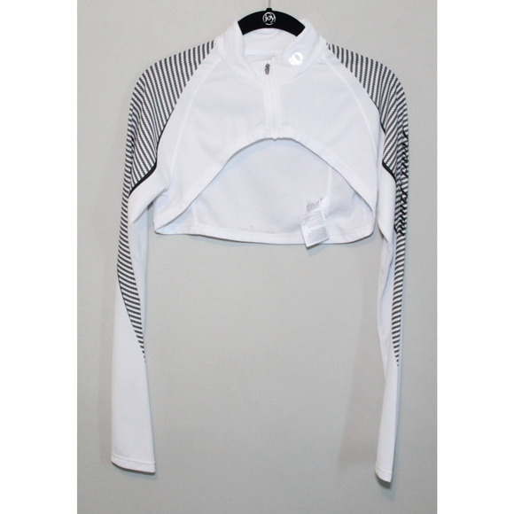 Pearl Izumi Women's Fly Intercool Shrug White Long Sleeve Zip Crop Top Large - Picture 2 of 12